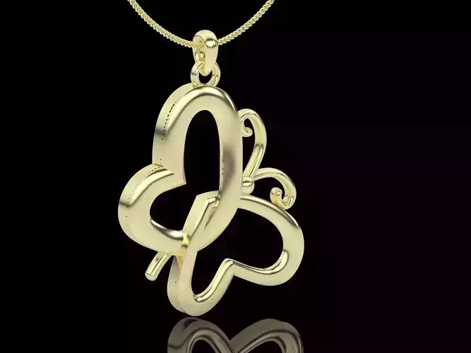 fashion pendant butterfly pendant silver gold