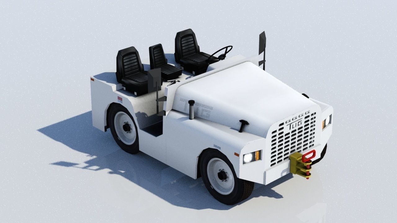 Aircraft TUG Model MT Tow Tractor low poly Low-poly 3D model_3