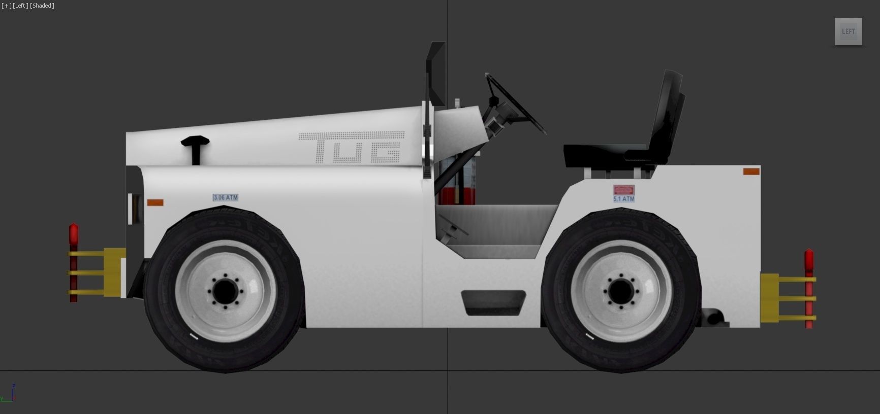 Aircraft TUG Model MT Tow Tractor low poly Low-poly 3D model_5