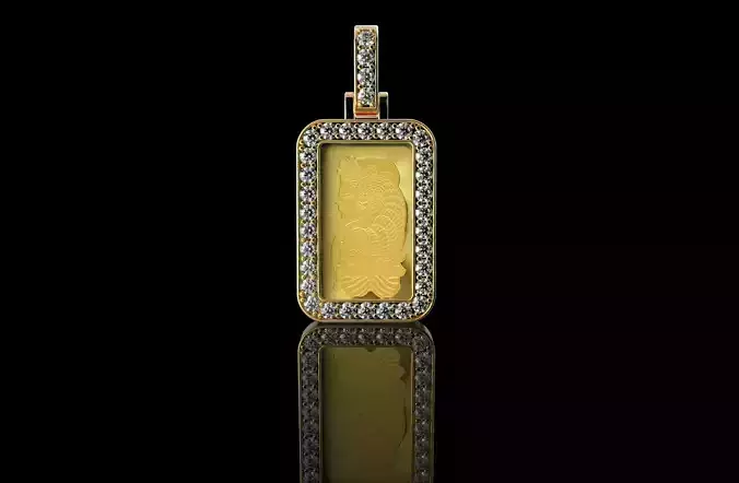 New Pamp Suisse Bar Pendant Yellow Gold  3D print model