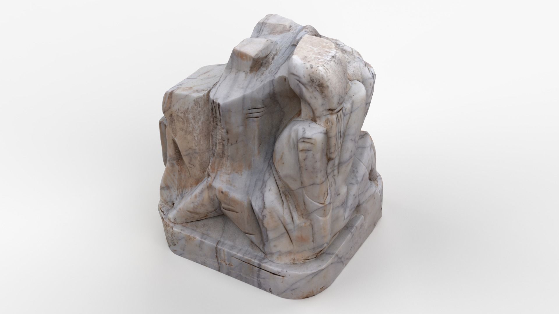 Absract Cube Scan Low-poly 3D model_4