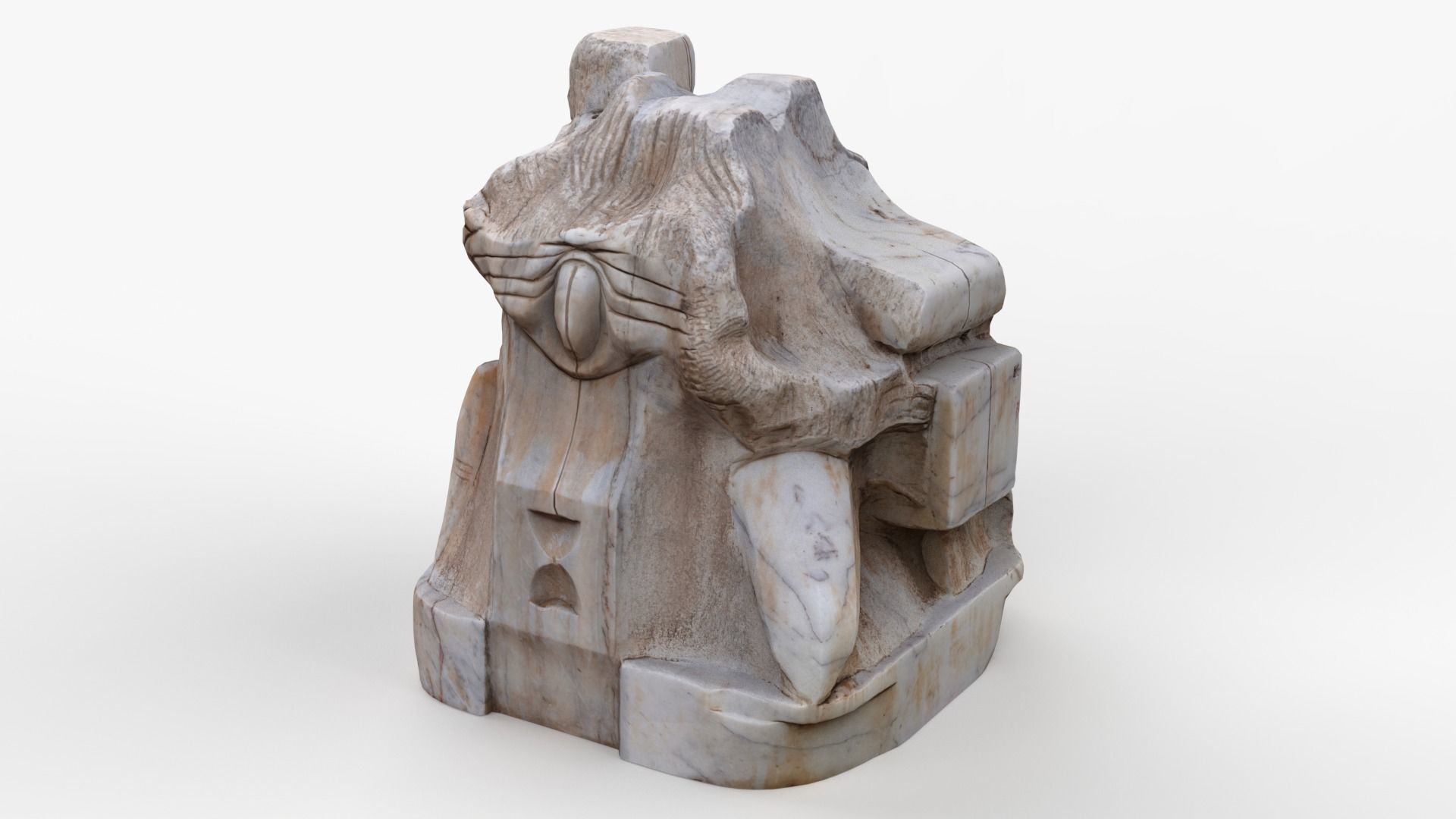 Absract Cube Scan Low-poly 3D model_2