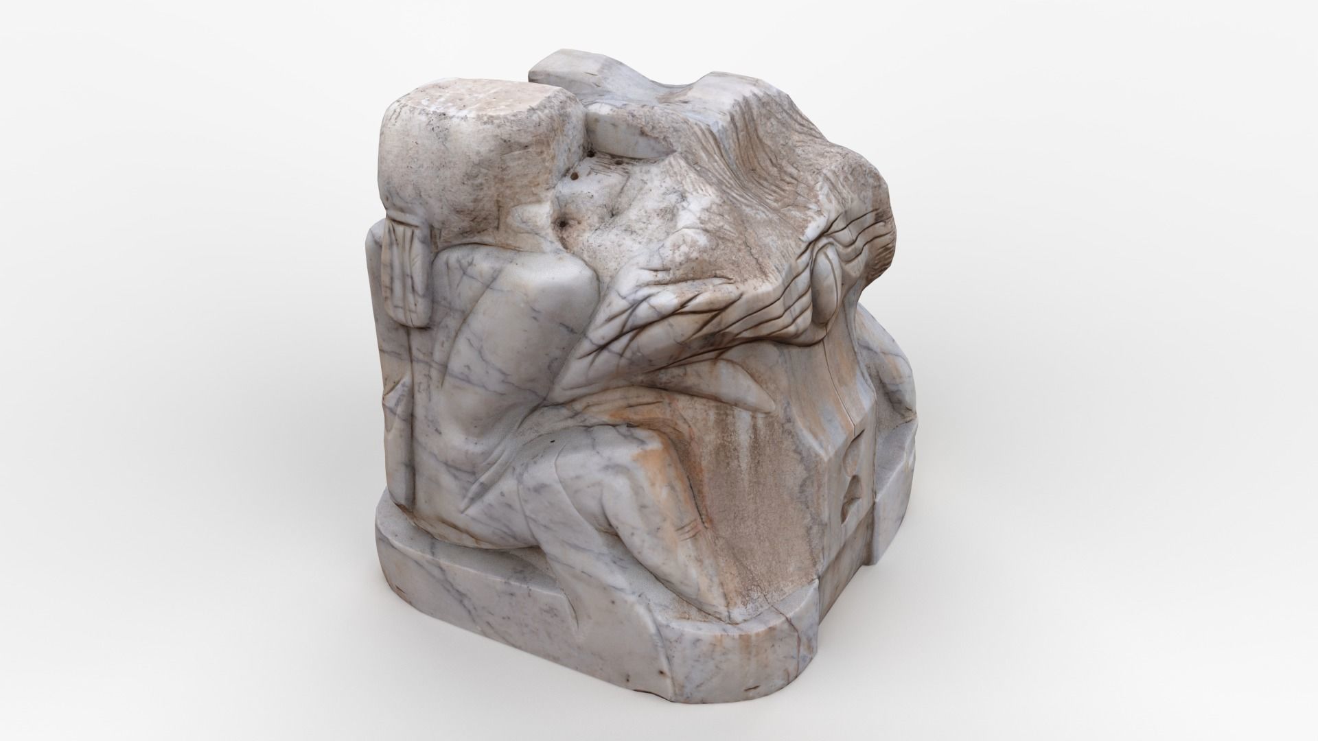 Absract Cube Scan Low-poly 3D model_5