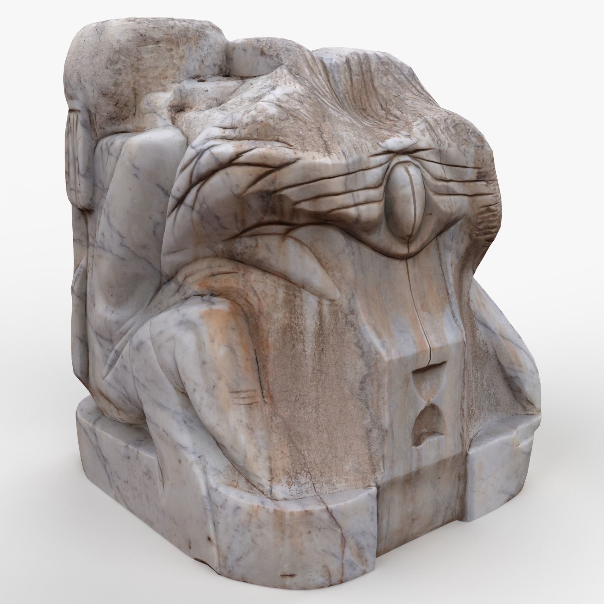 Absract Cube Scan Low-poly 3D model_1