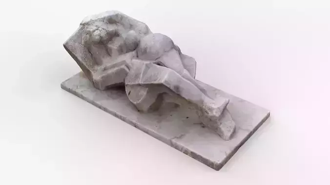 Absract Horizontal Female Scan Low-poly 3D model