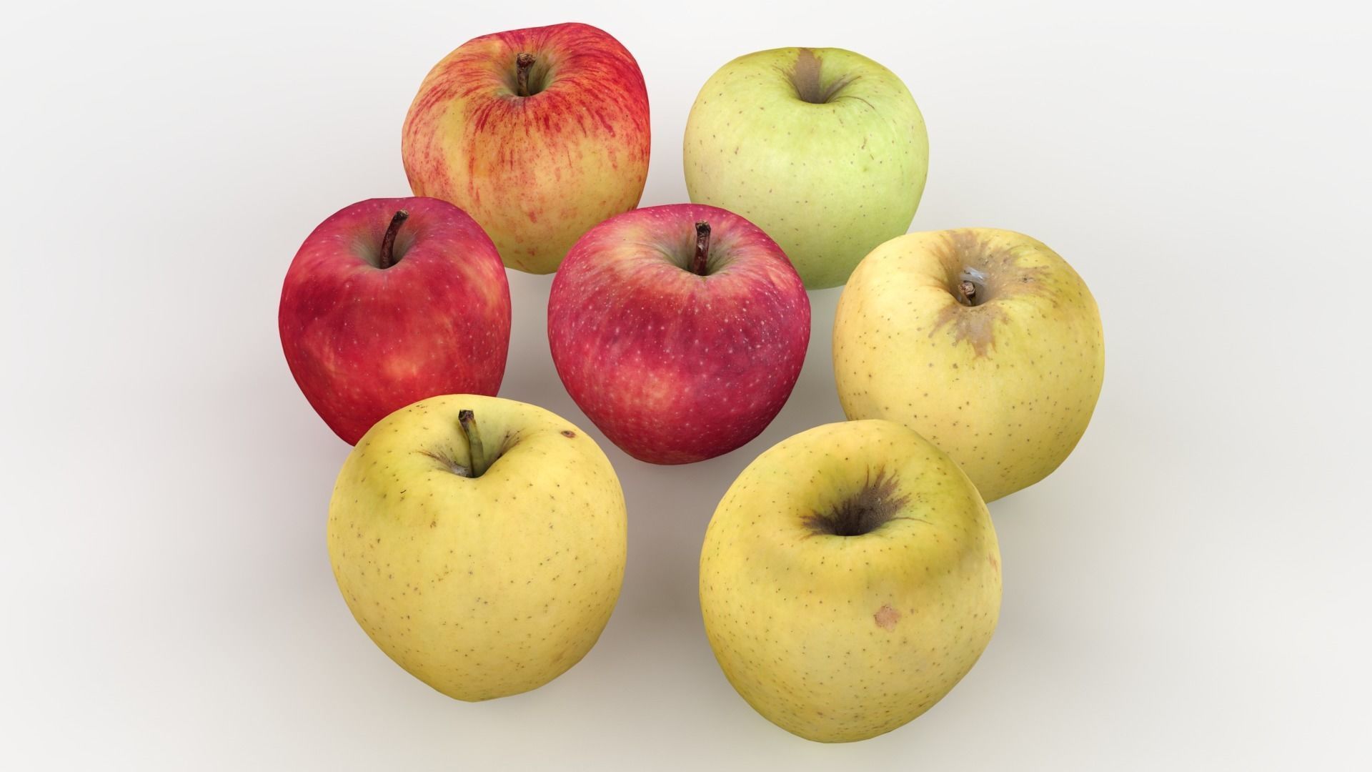 Apple Scan Set Low-poly 3D model_4