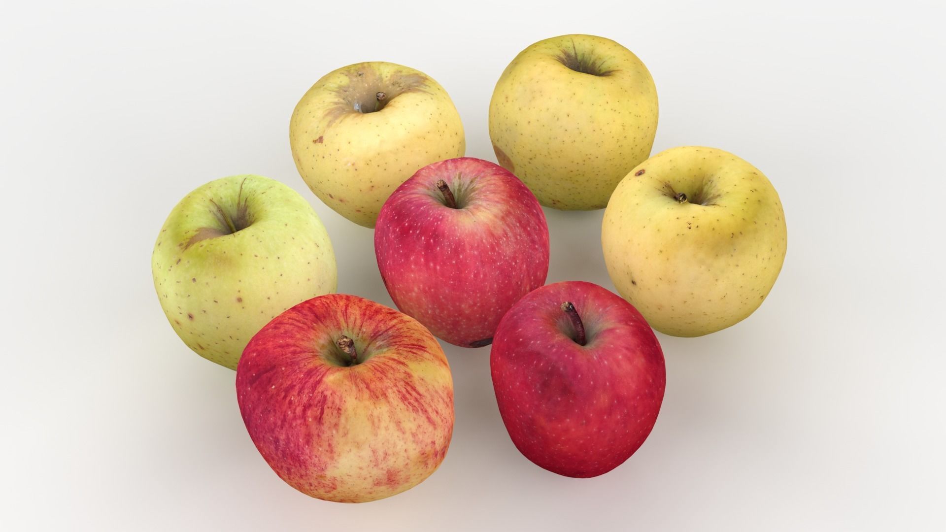 Apple Scan Set Low-poly 3D model_2