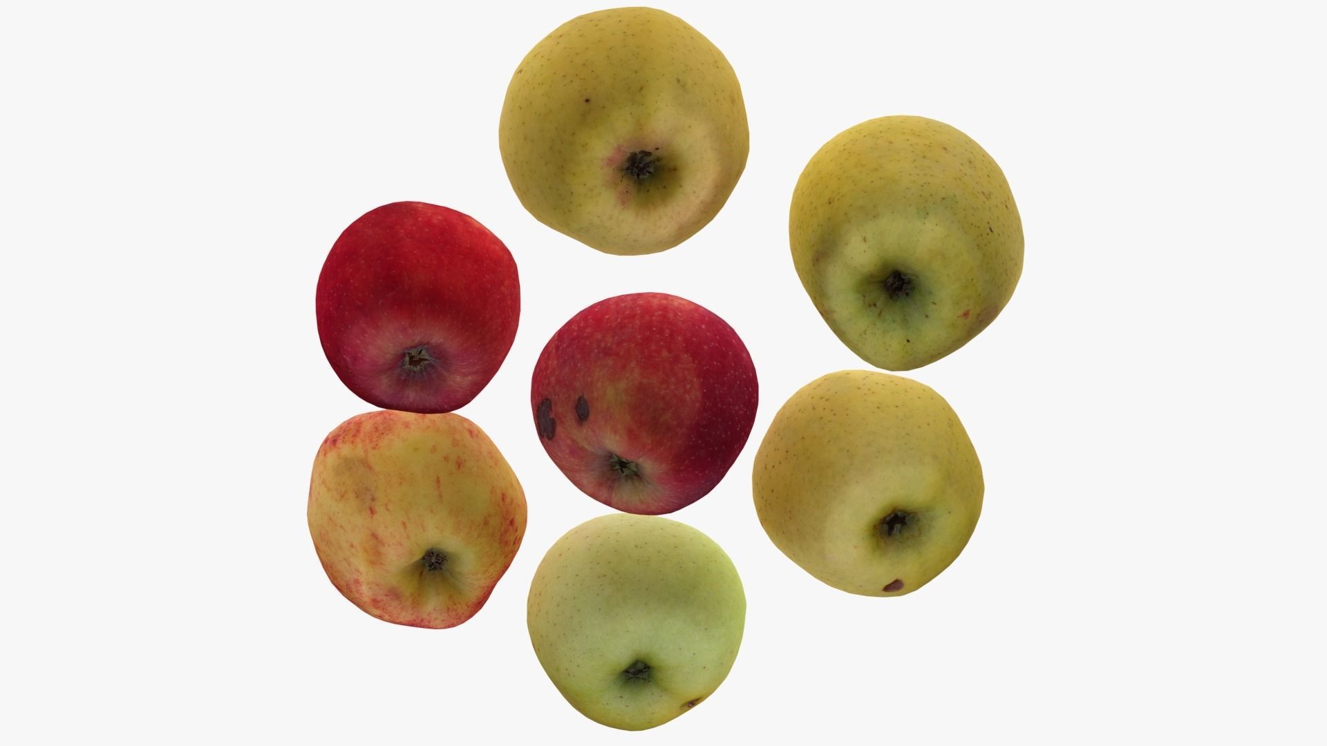 Apple Scan Set Low-poly 3D model_11