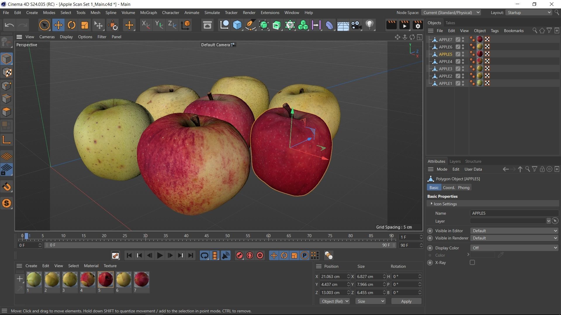 Apple Scan Set Low-poly 3D model_43