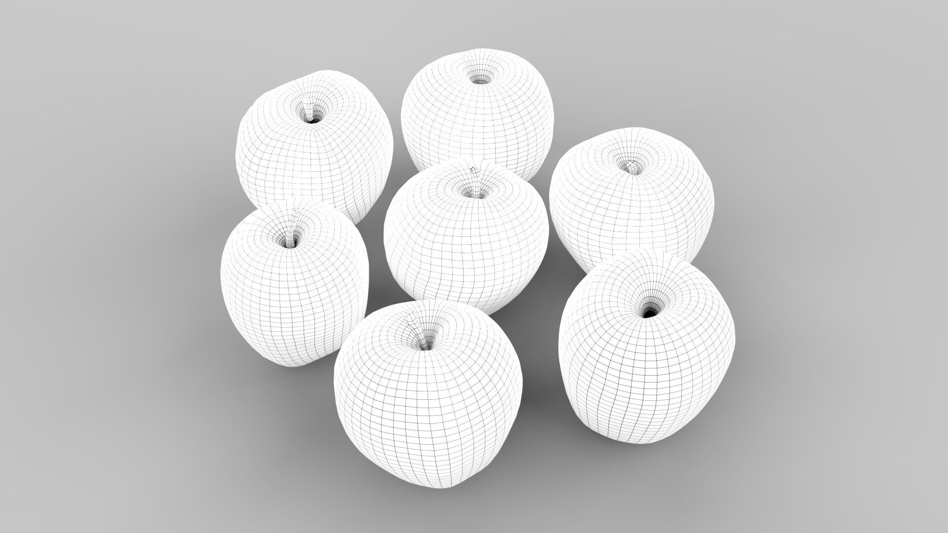 Apple Scan Set Low-poly 3D model_30