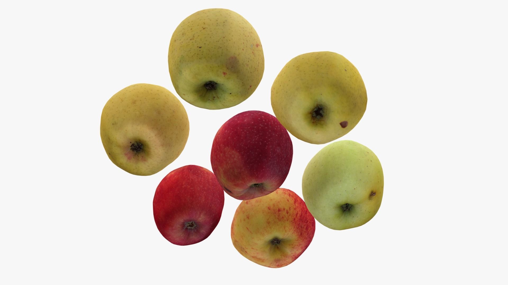 Apple Scan Set Low-poly 3D model_12