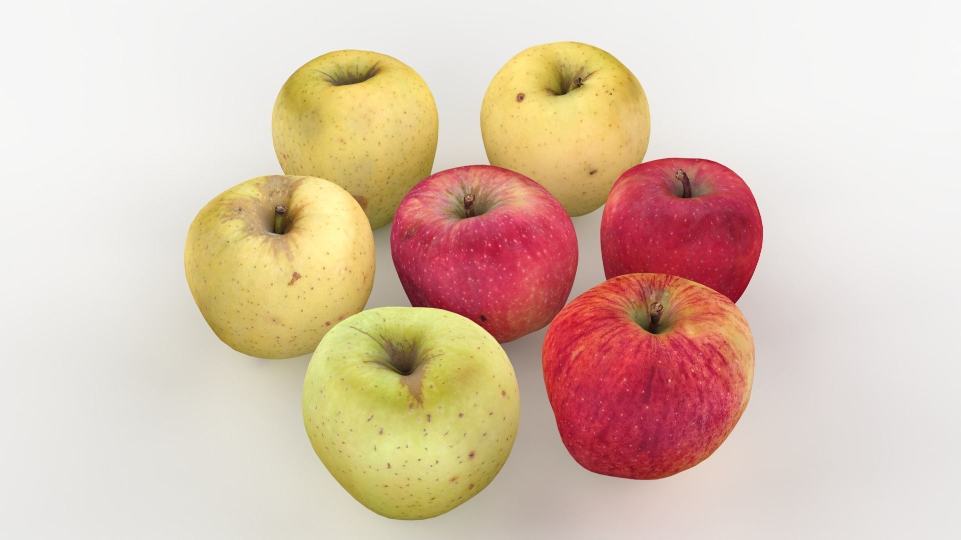 Apple Scan Set Low-poly 3D model_7