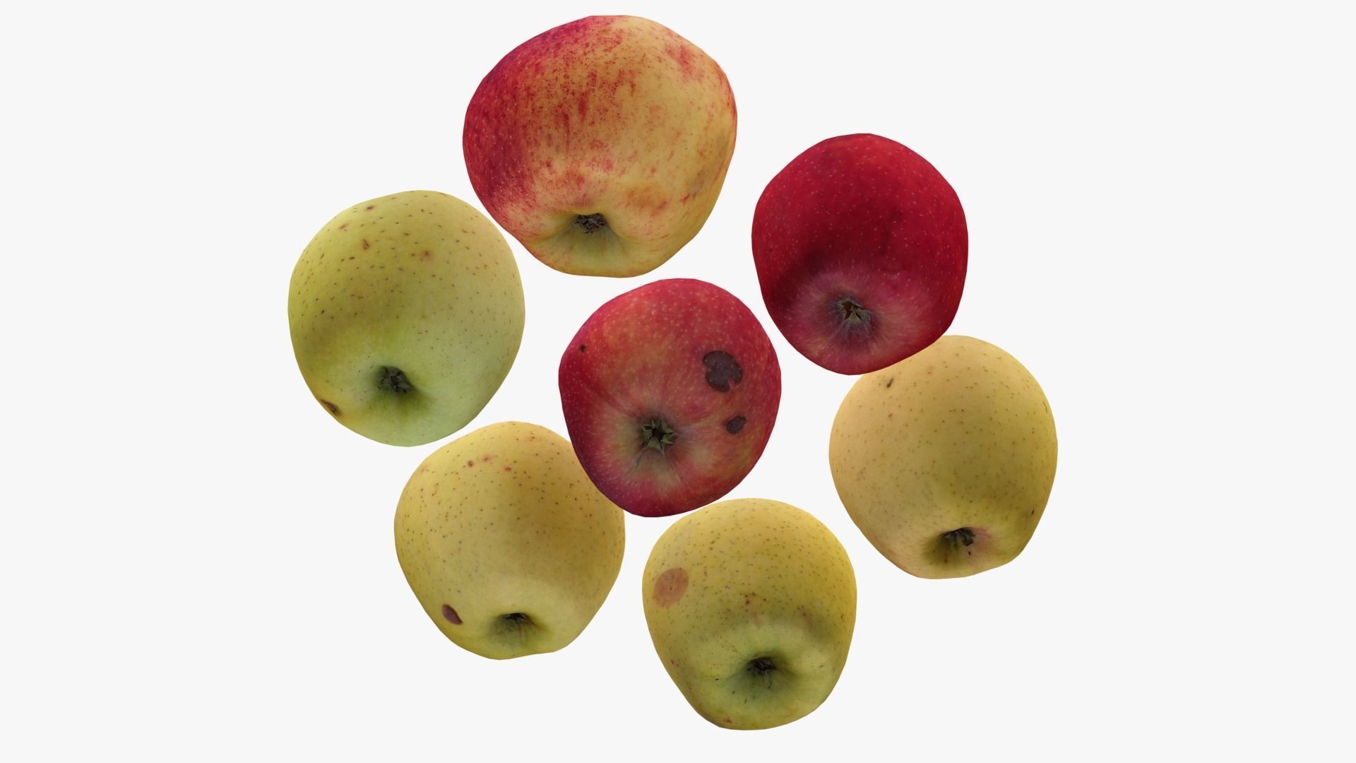 Apple Scan Set Low-poly 3D model_9