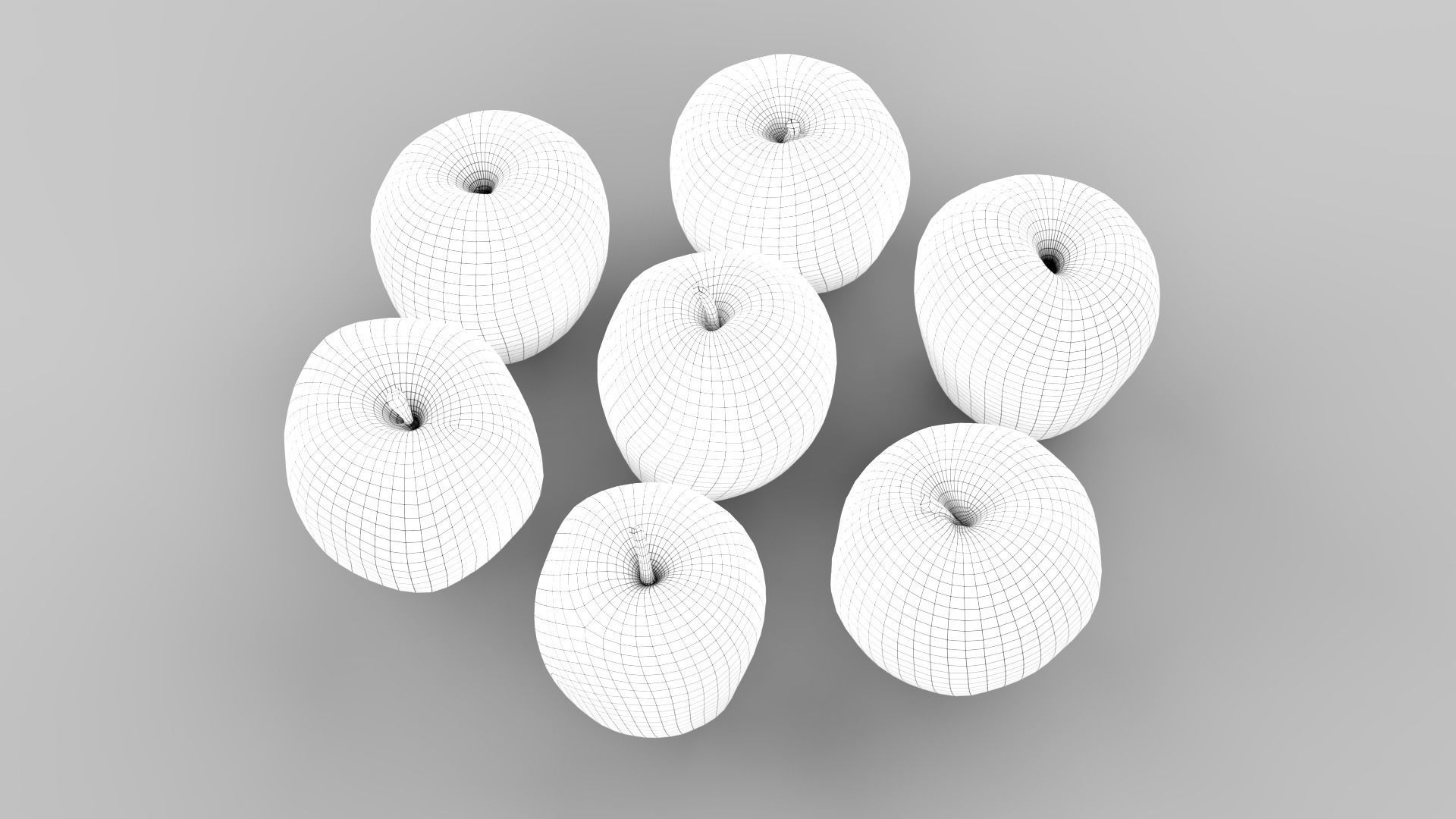 Apple Scan Set Low-poly 3D model_31