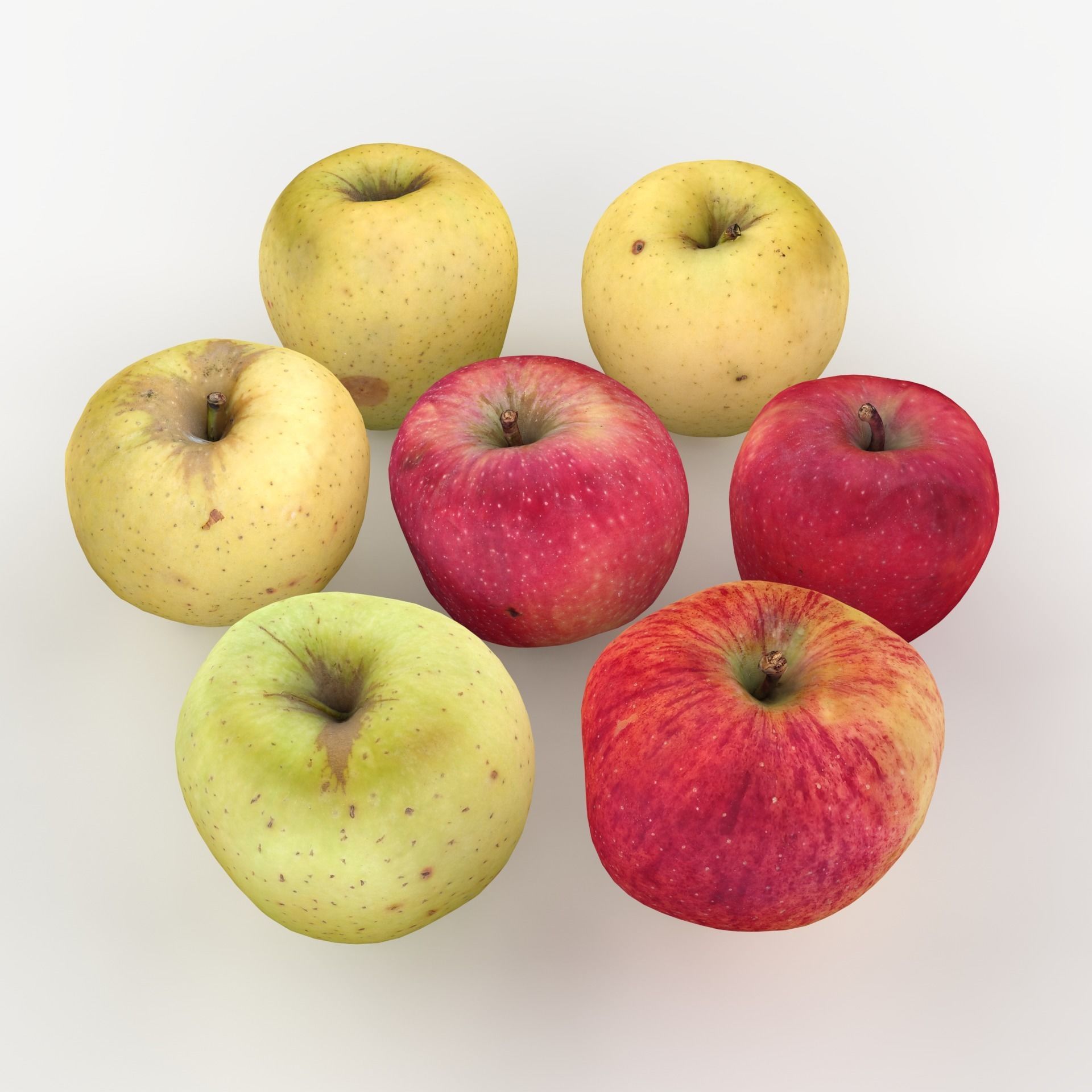 Apple Scan Set Low-poly 3D model_1