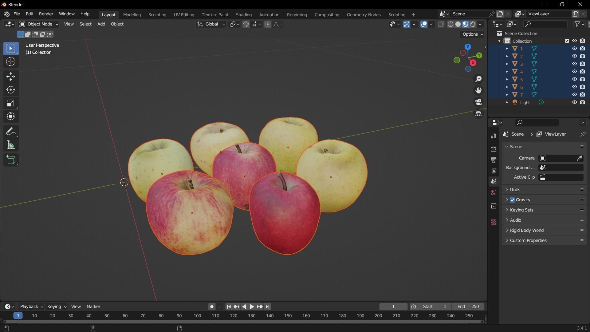Apple Scan Set Low-poly 3D model_42