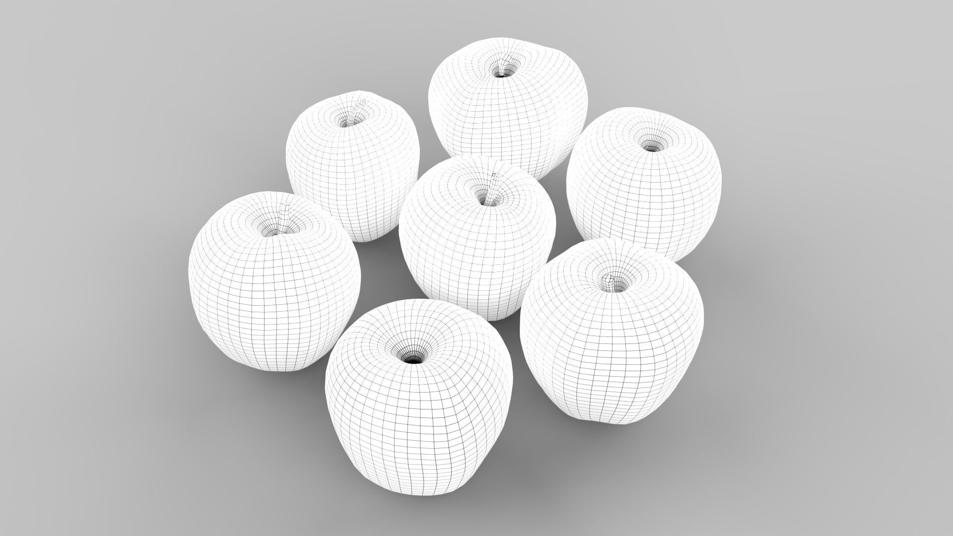 Apple Scan Set Low-poly 3D model_29