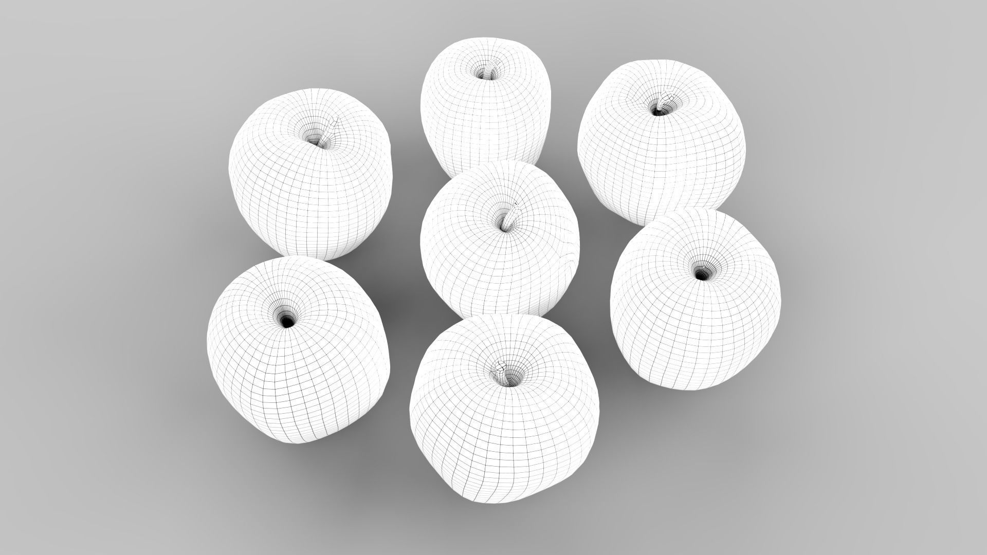 Apple Scan Set Low-poly 3D model_28