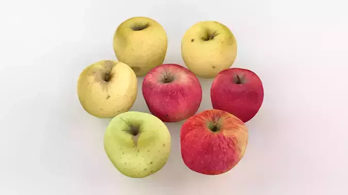 Apple Scan Set Low-poly 3D model