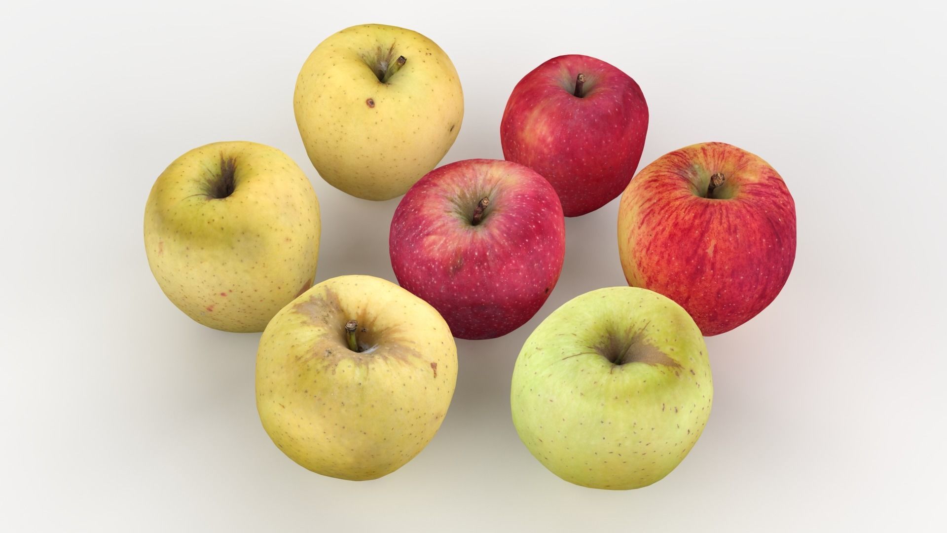 Apple Scan Set Low-poly 3D model_6