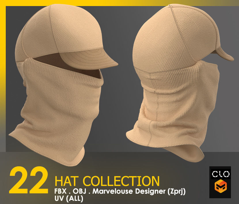 22 HAT COLLECTION - MALE AND FEMALE 3D model_5