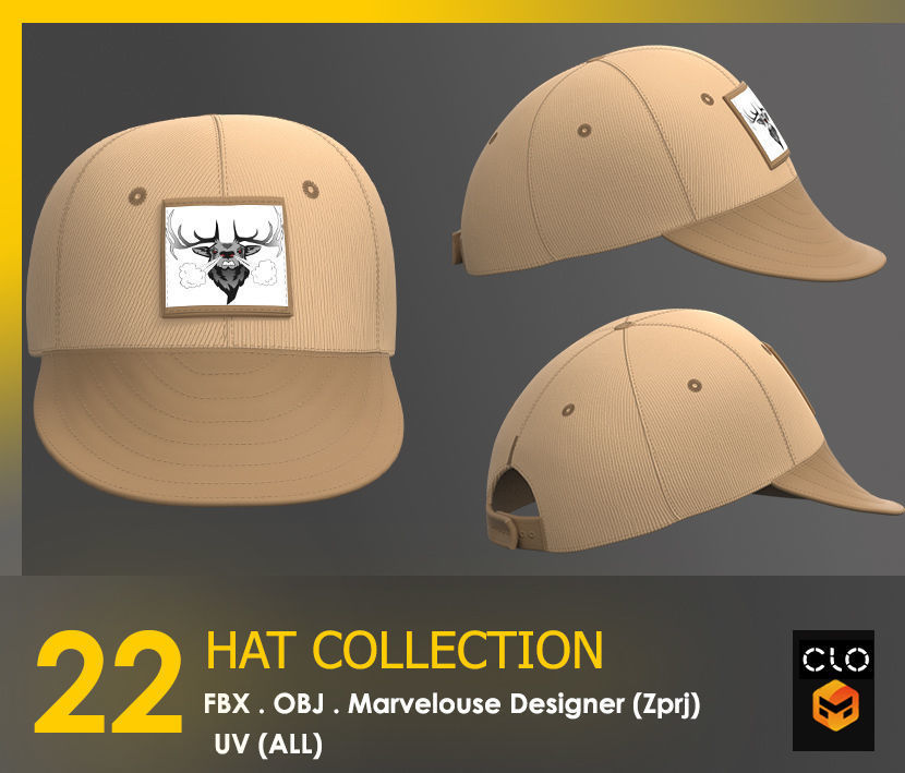 22 HAT COLLECTION - MALE AND FEMALE 3D model_4
