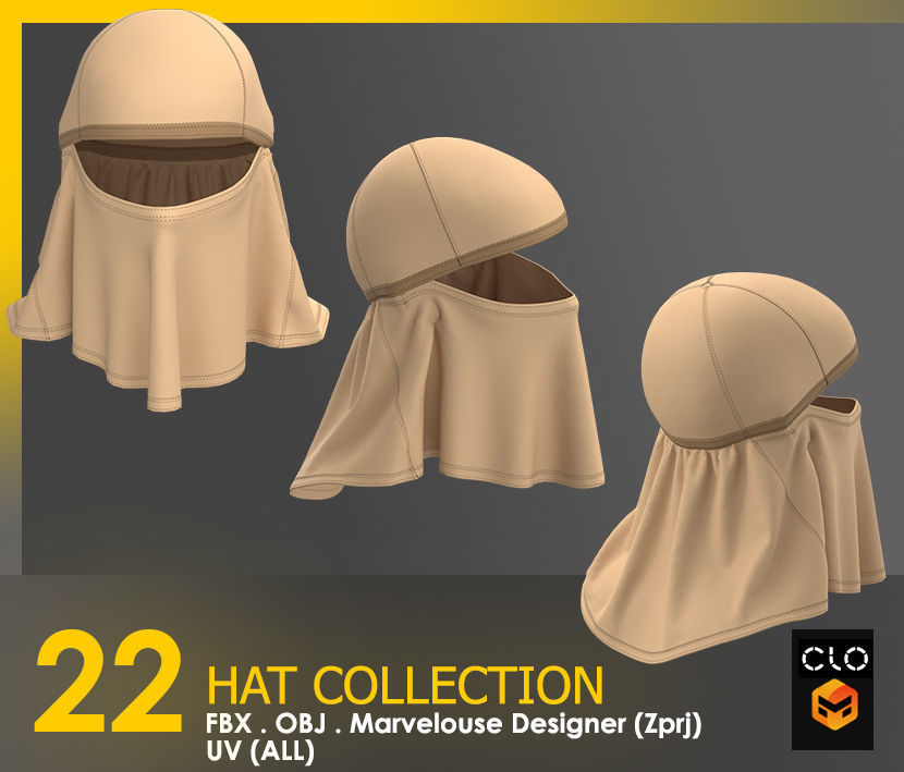 22 HAT COLLECTION - MALE AND FEMALE 3D model_10