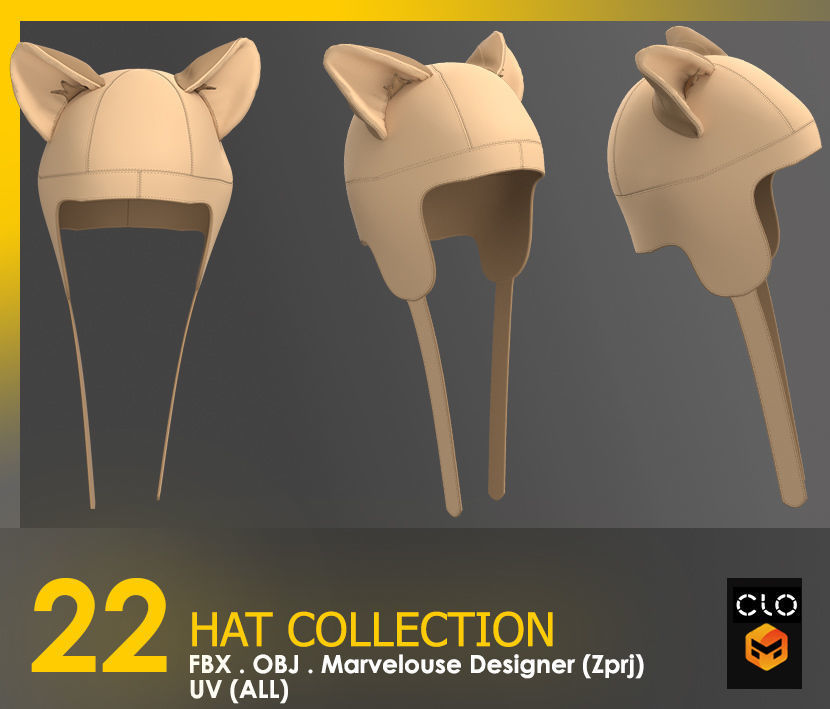 22 HAT COLLECTION - MALE AND FEMALE 3D model_20