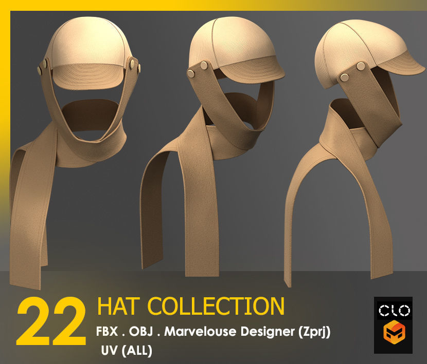 22 HAT COLLECTION - MALE AND FEMALE 3D model_16