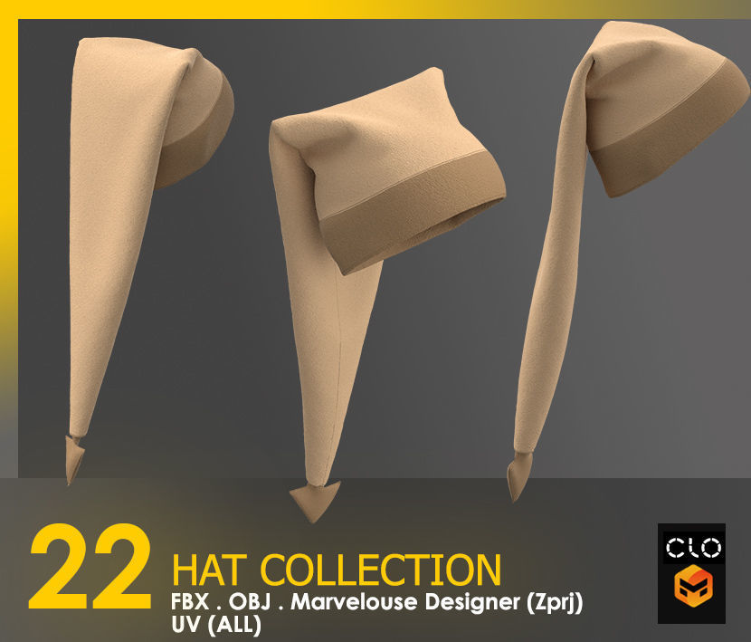 22 HAT COLLECTION - MALE AND FEMALE 3D model_17