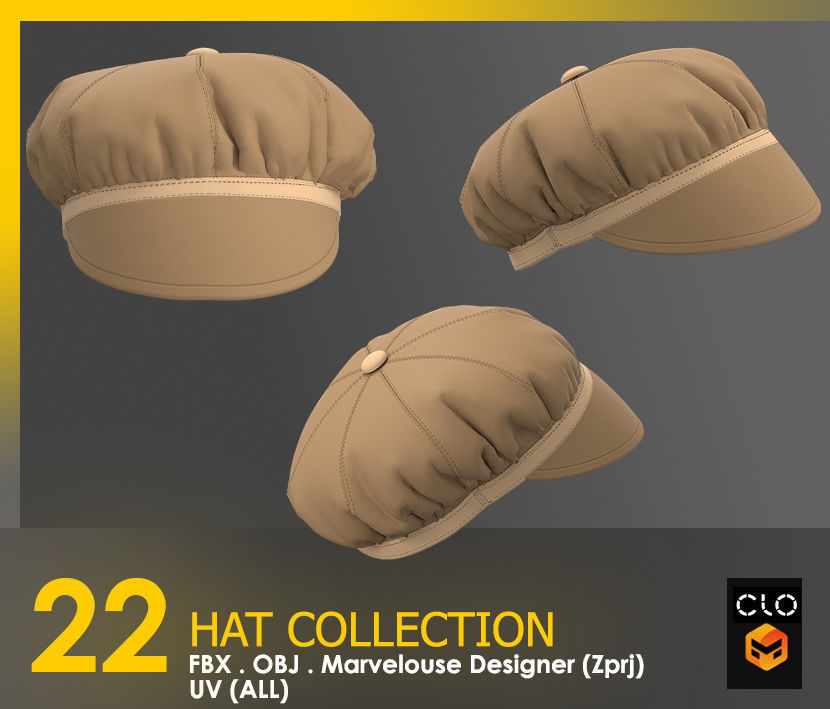 22 HAT COLLECTION - MALE AND FEMALE 3D model_2