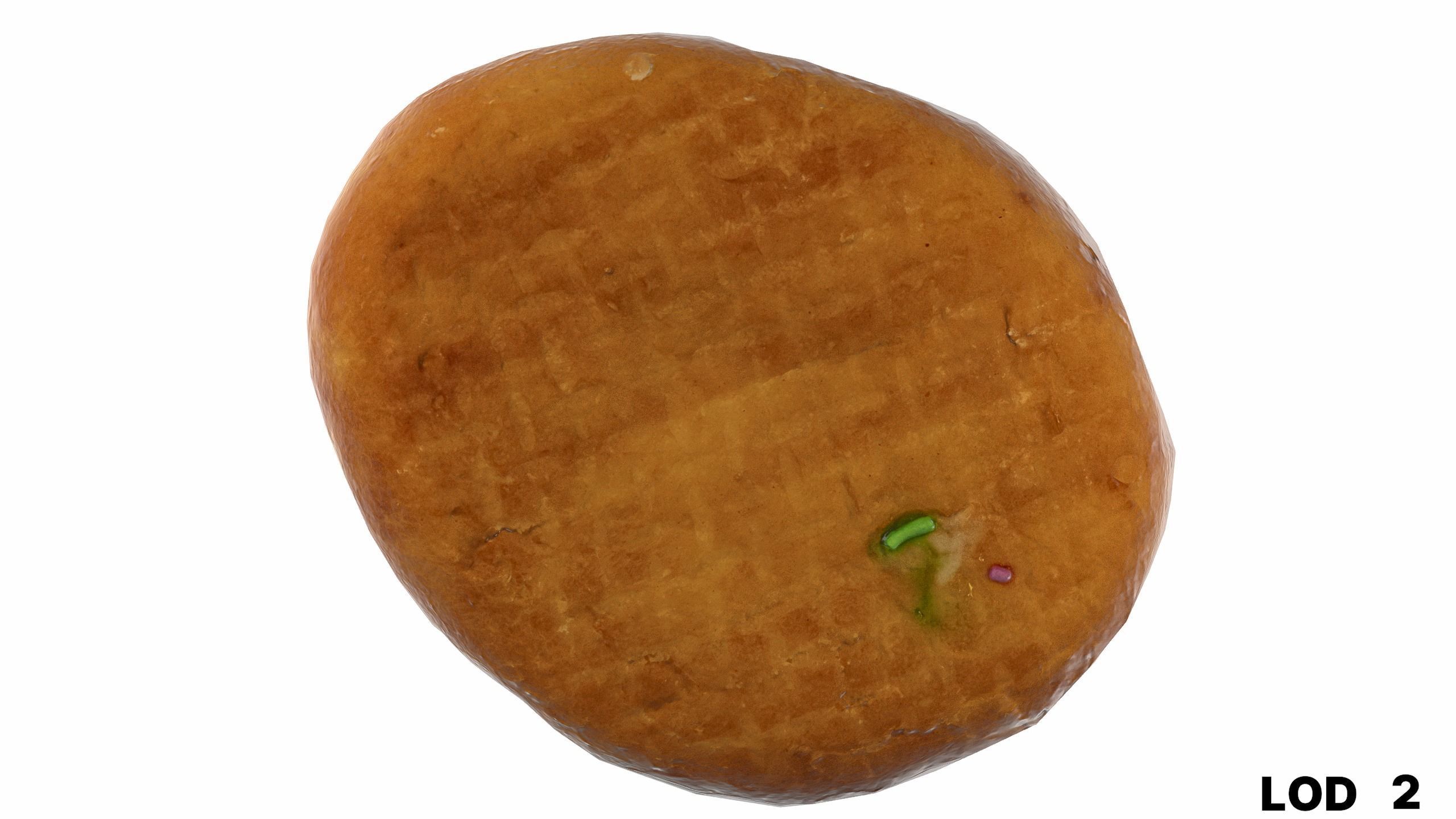 8k Another Cream Filled Doughnut - 5 Levels of Detail Low-poly 3D model_40