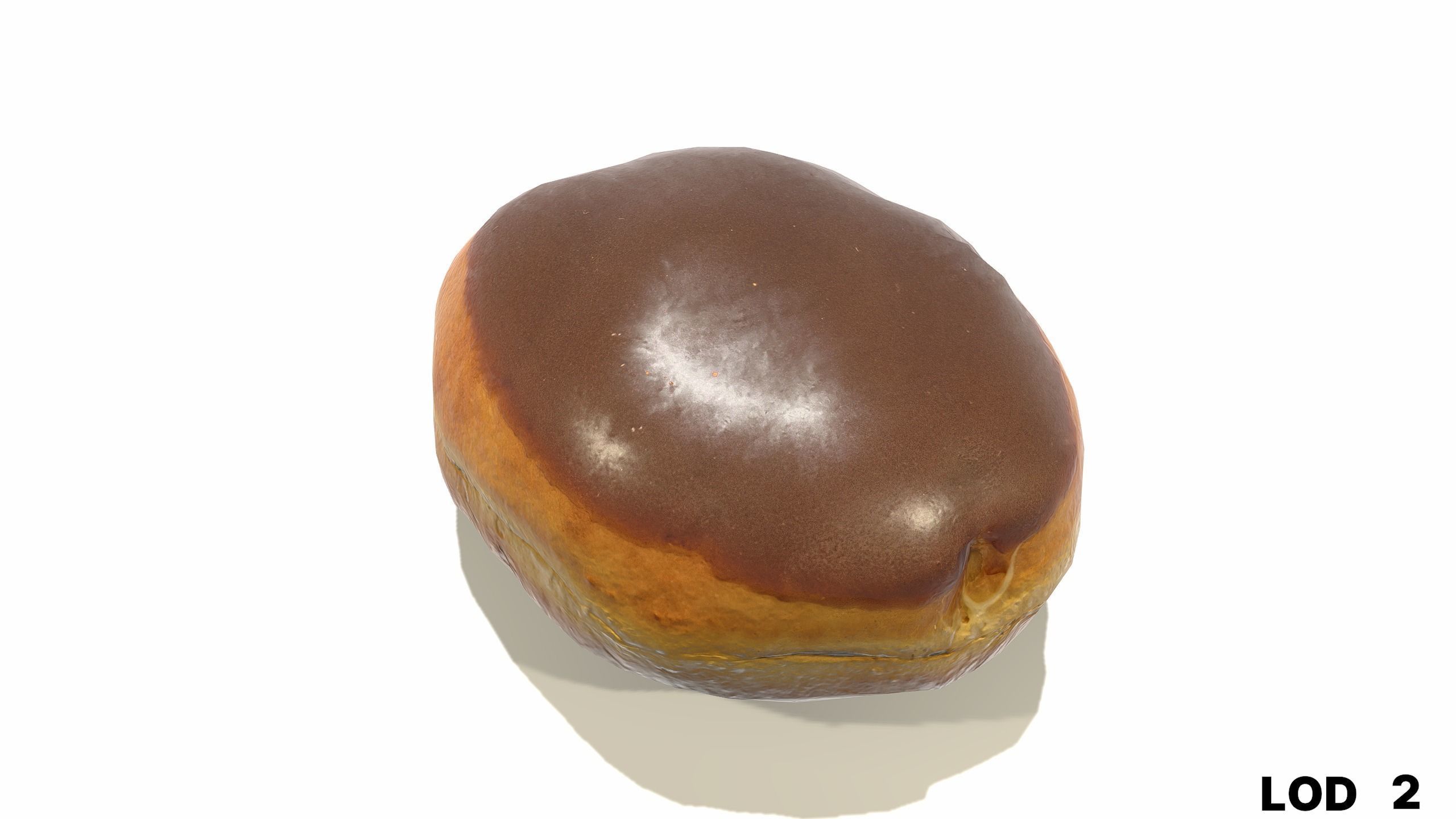 8k Another Cream Filled Doughnut - 5 Levels of Detail Low-poly 3D model_38