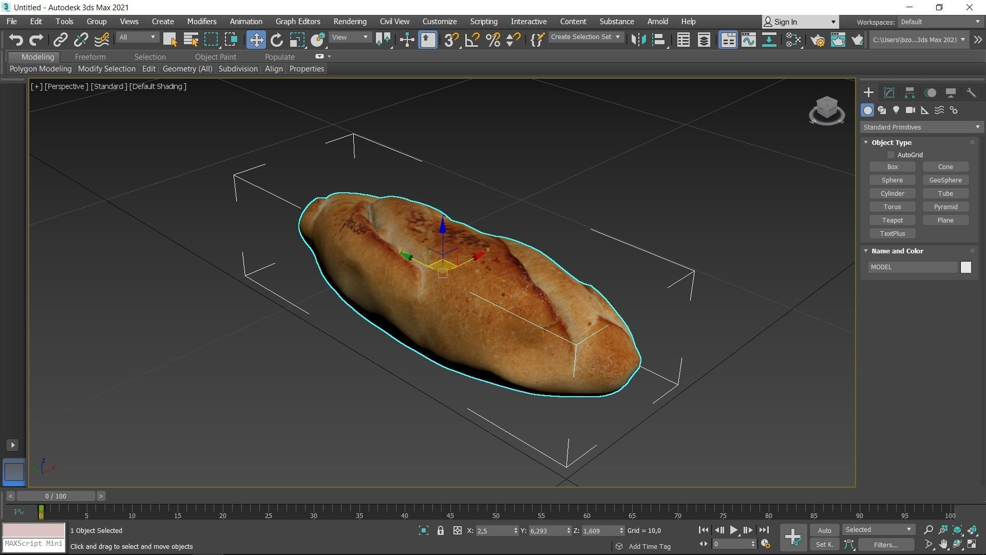 Bread Scan Low-poly 3D model_24