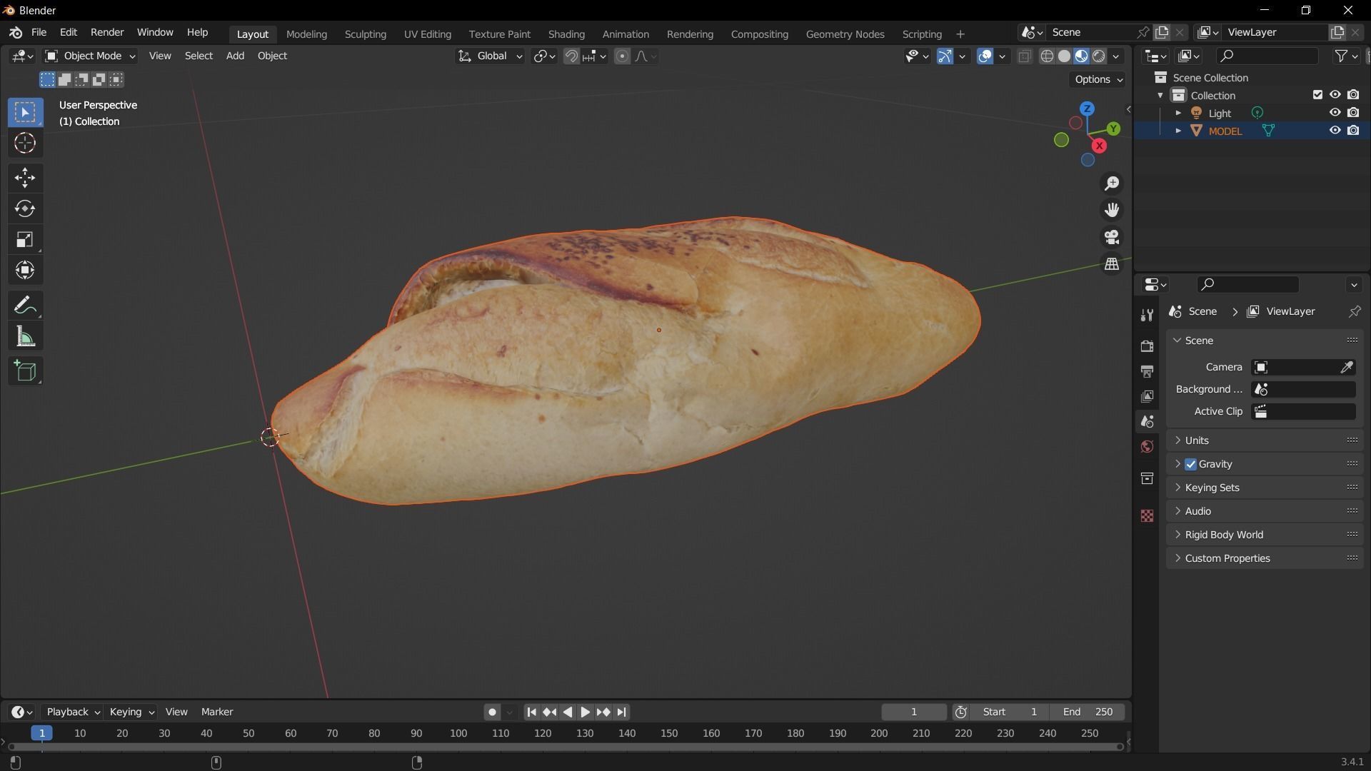 Bread Scan Low-poly 3D model_22