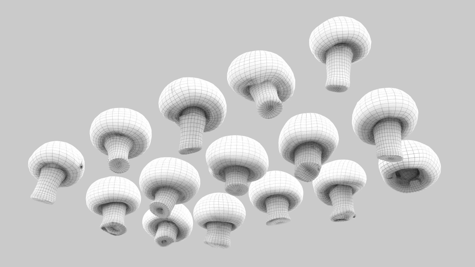 Brown Mushroom Scan Set Low-poly 3D model_45