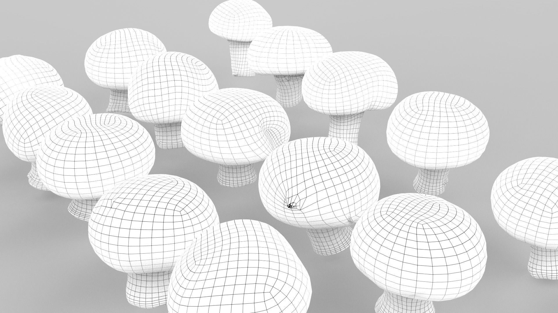 Brown Mushroom Scan Set Low-poly 3D model_44