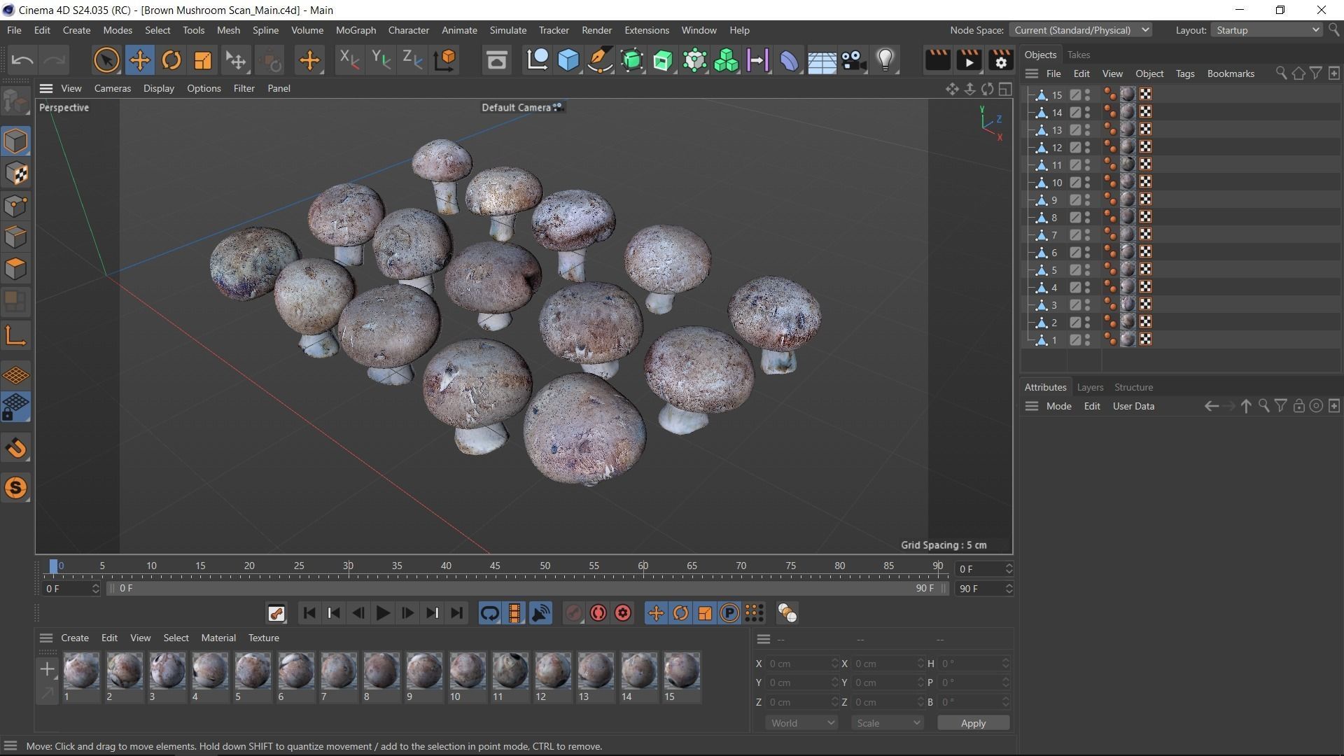 Brown Mushroom Scan Set Low-poly 3D model_53