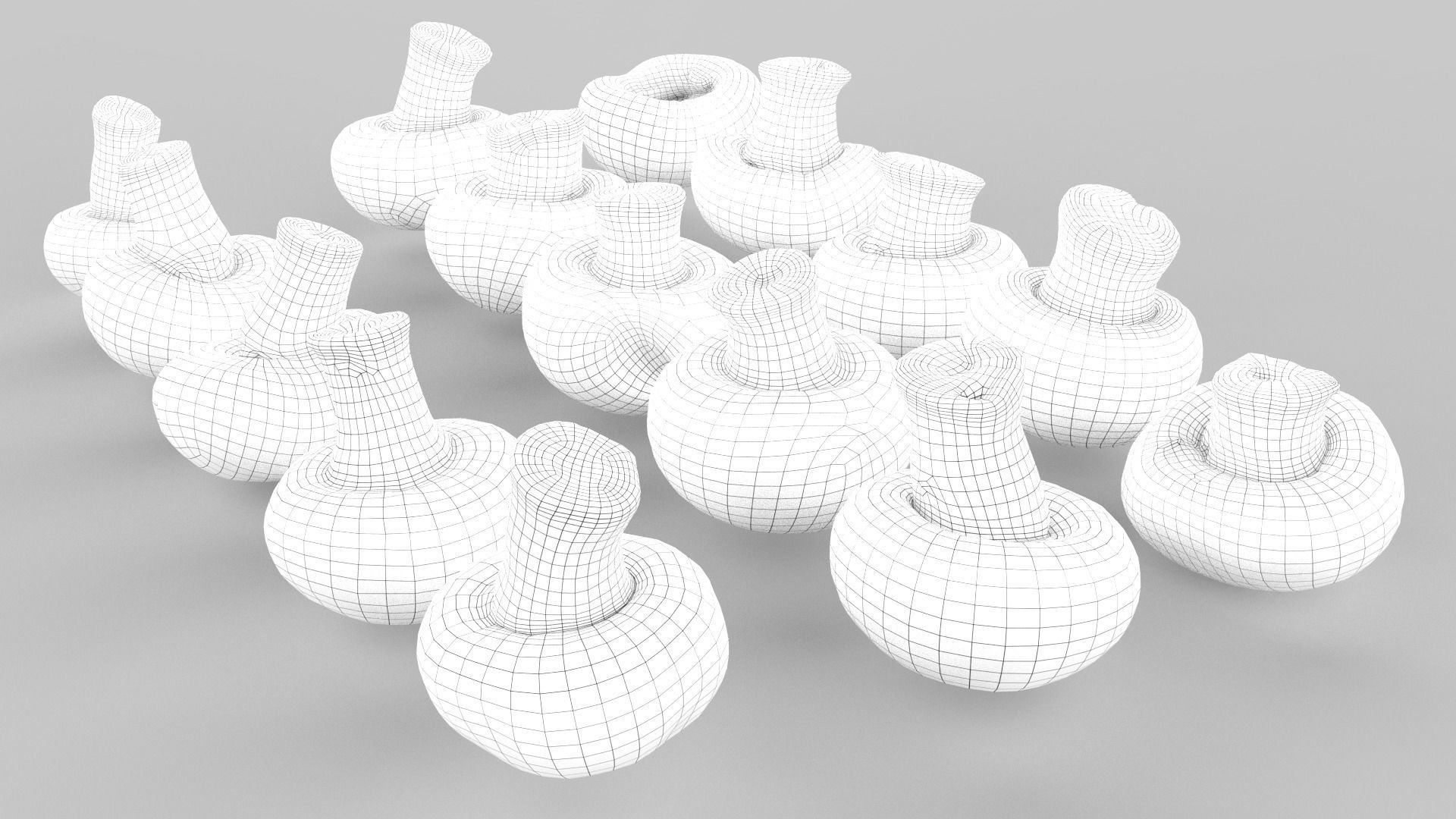 Brown Mushroom Scan Set Low-poly 3D model_39