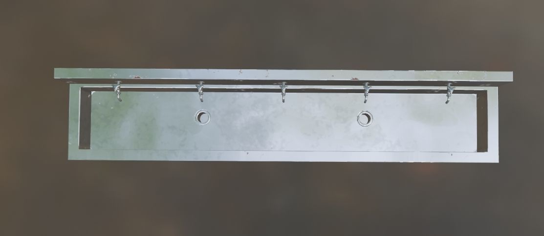 Japanese Multi-Station Wash Up Sink Low-poly 3D model_8