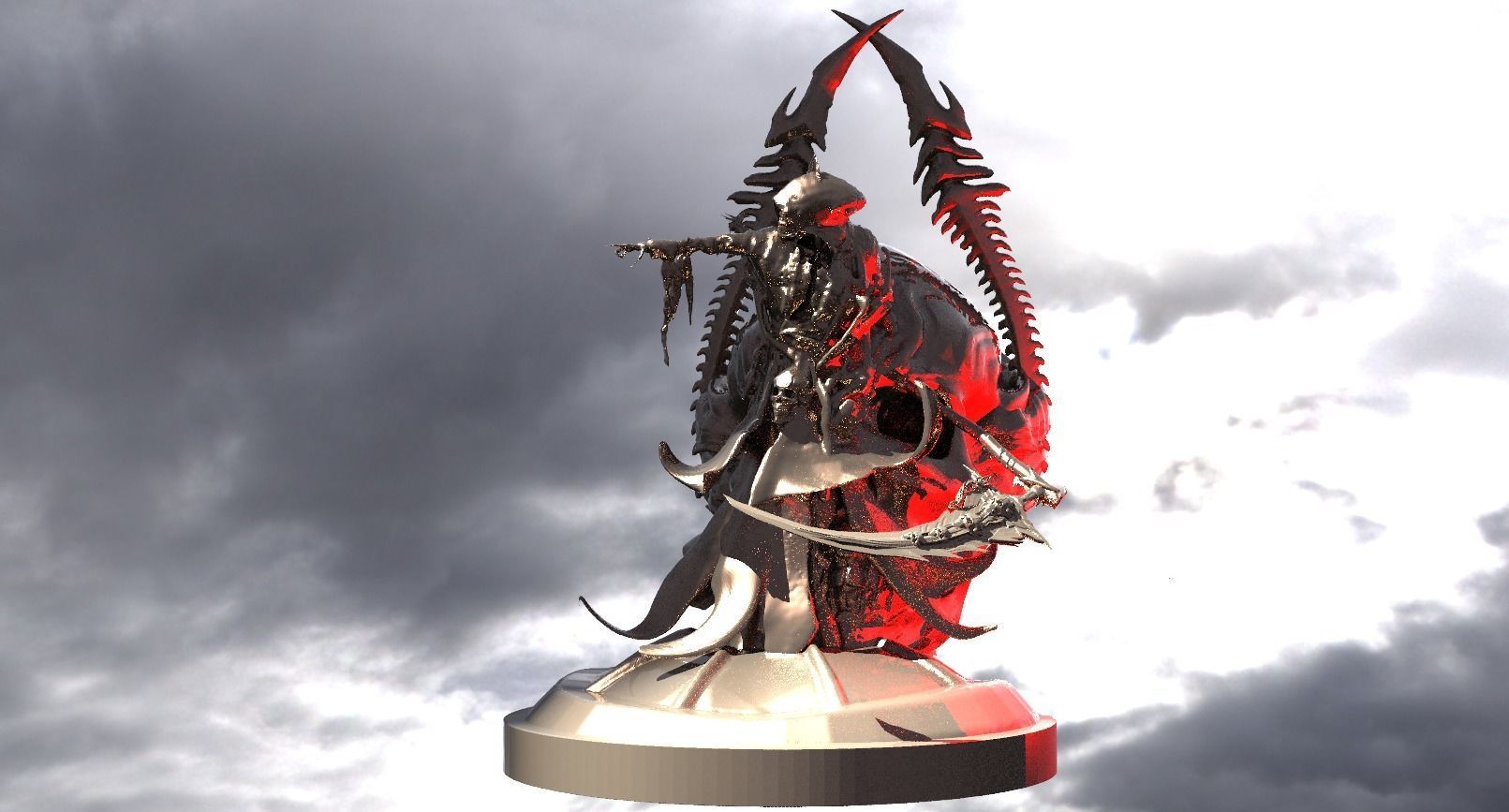 Dark ages Grim Reaper Skeleton  3D model_1