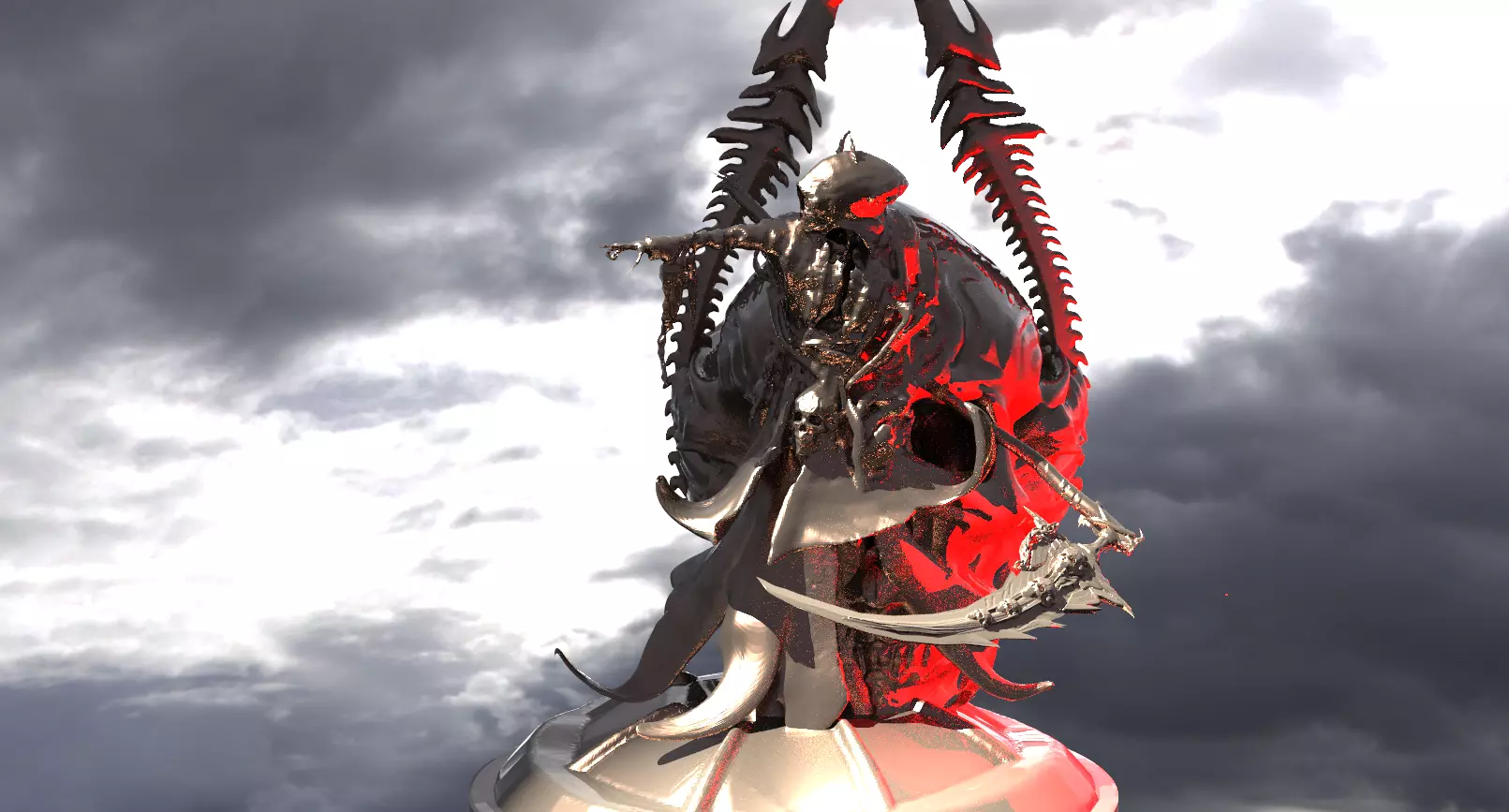 Dark ages Grim Reaper Skeleton  3D model_0