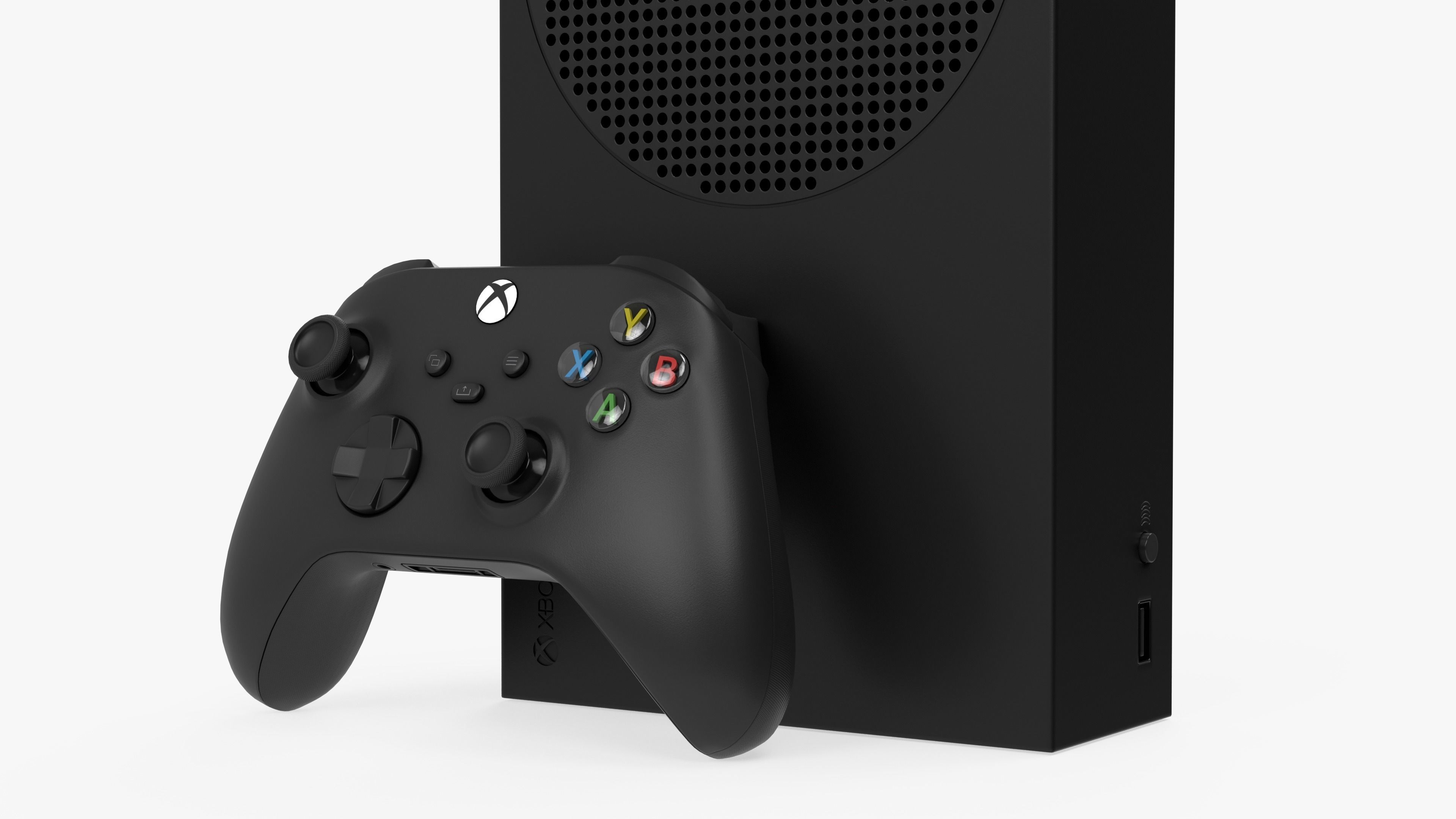 Xbox Series S Carbon Black Low-poly 3D model_4