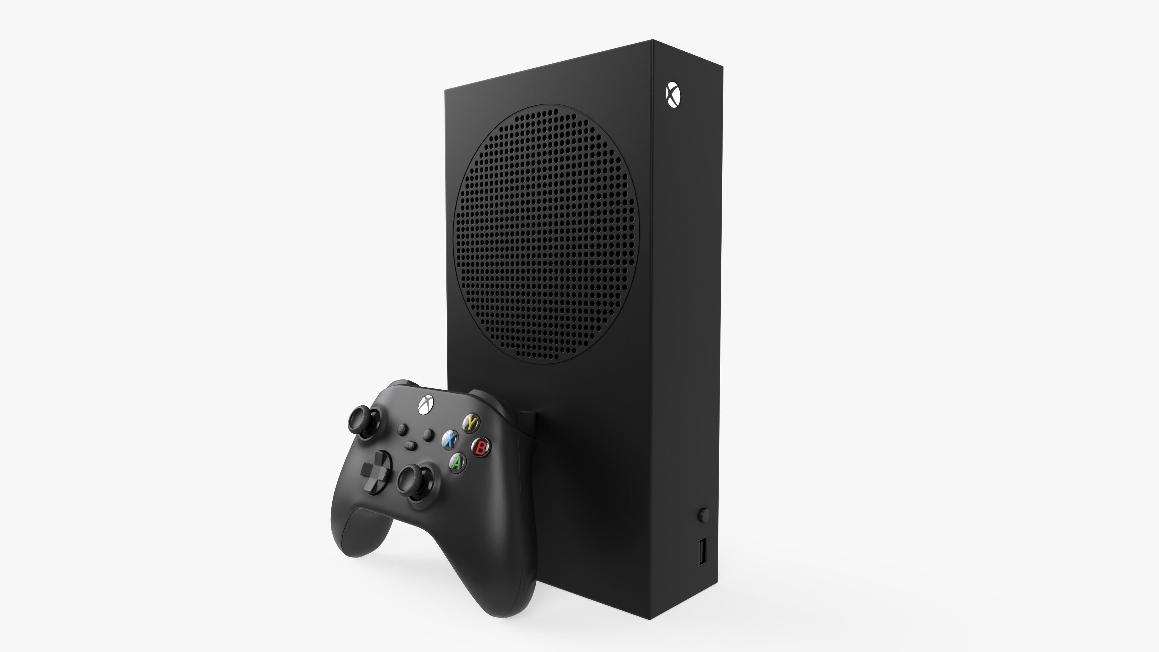 Xbox Series S Carbon Black Low-poly 3D model_1