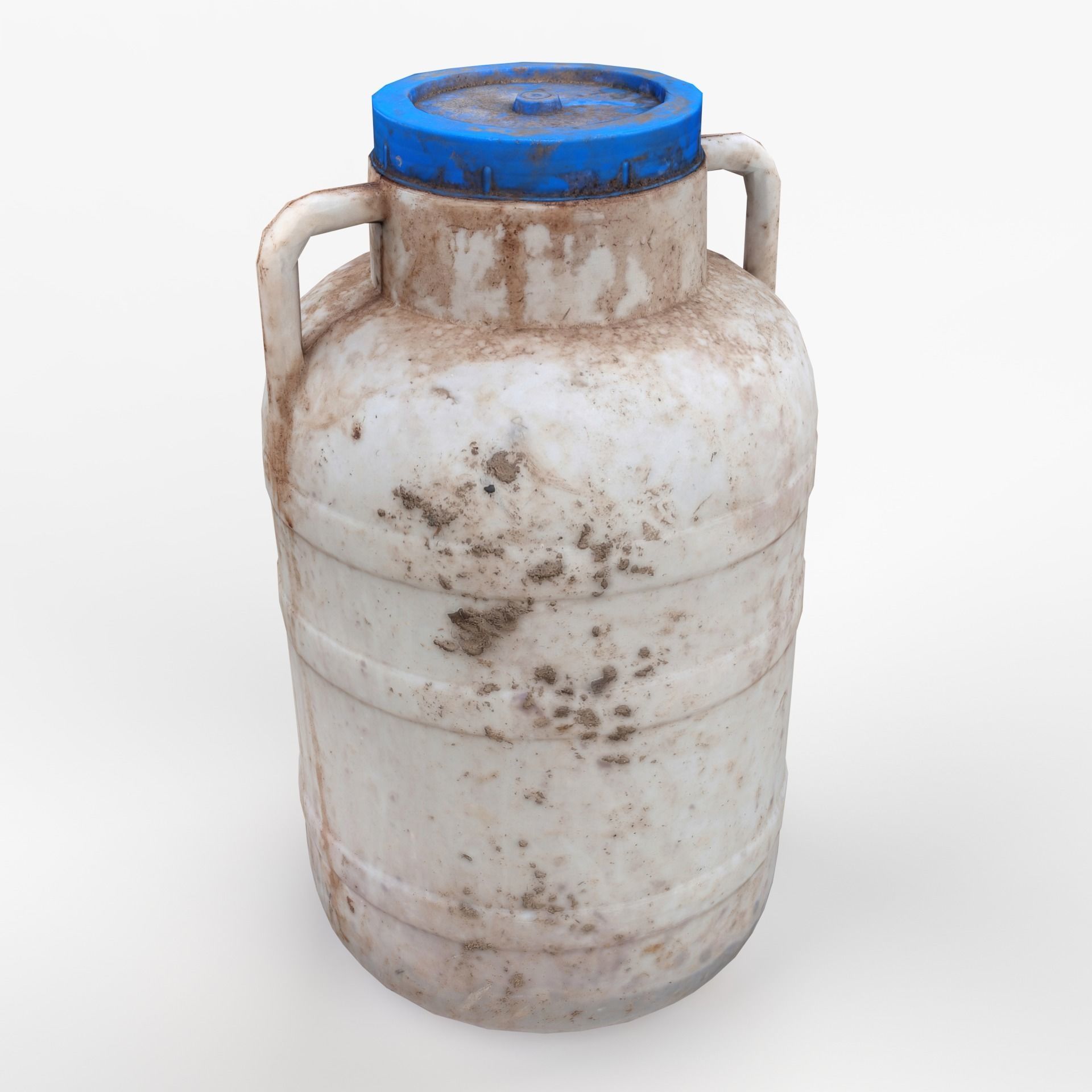 Plastic Drum Blue Cap Scan Low-poly 3D model_1