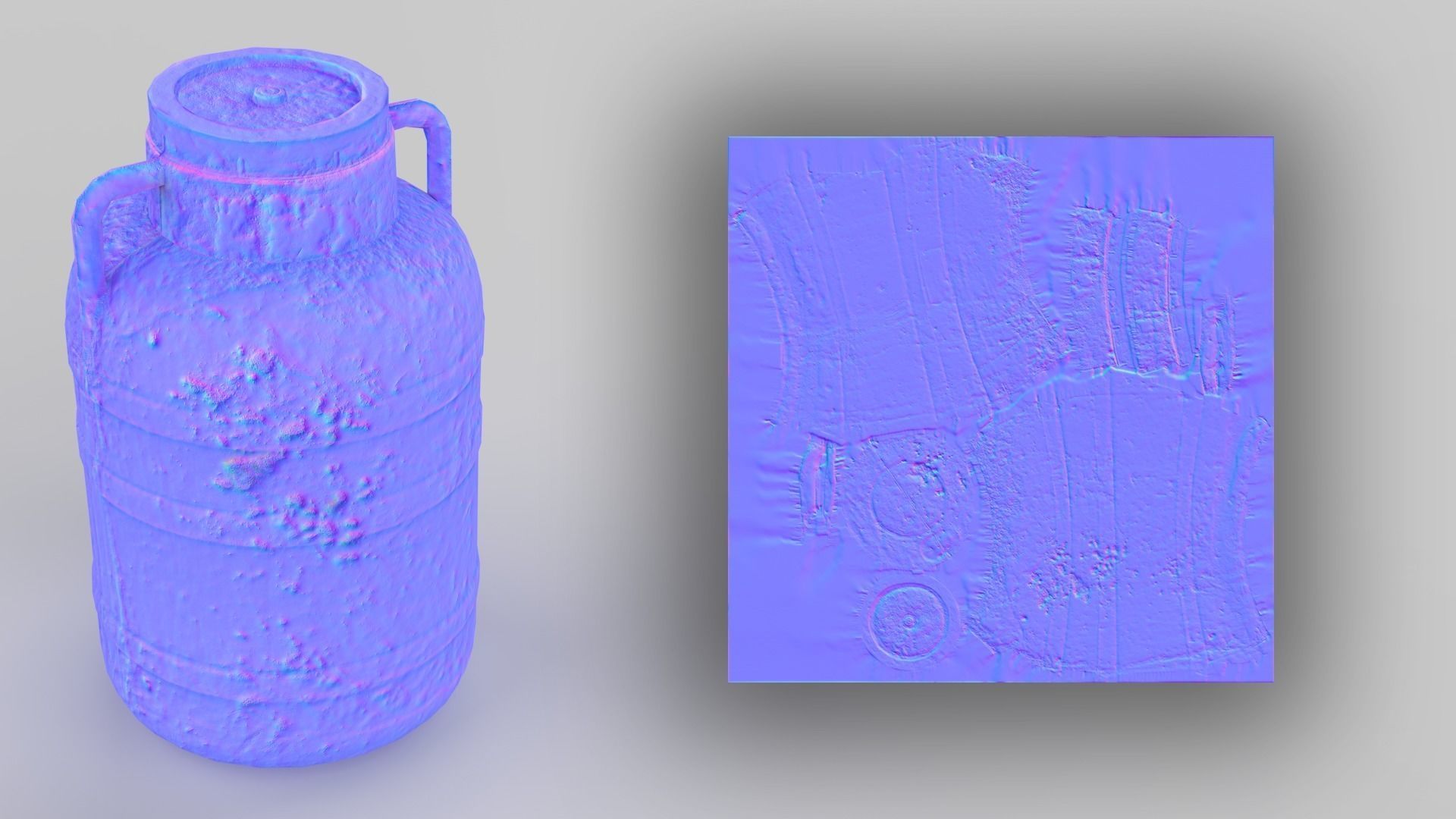 Plastic Drum Blue Cap Scan Low-poly 3D model_18