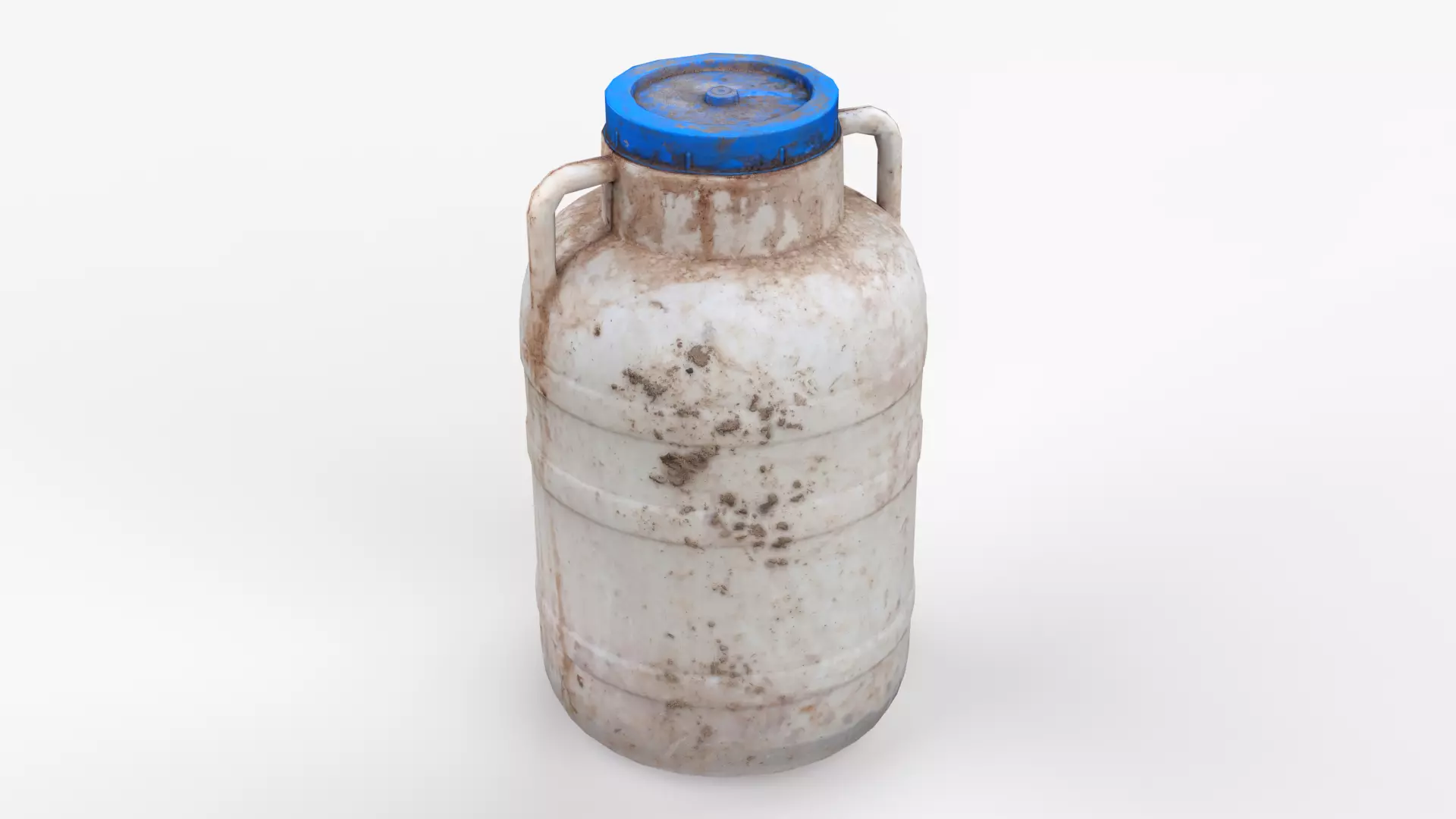 Plastic Drum Blue Cap Scan Low-poly 3D model_0