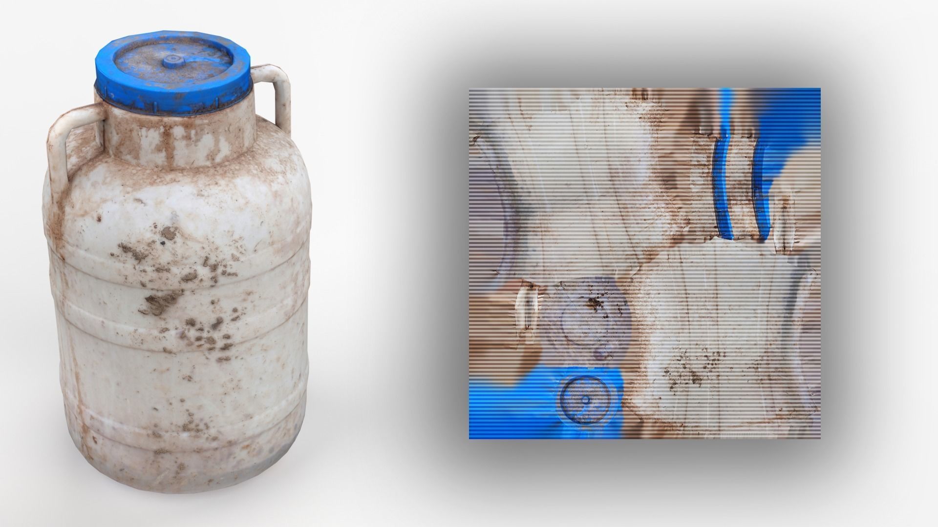 Plastic Drum Blue Cap Scan Low-poly 3D model_17