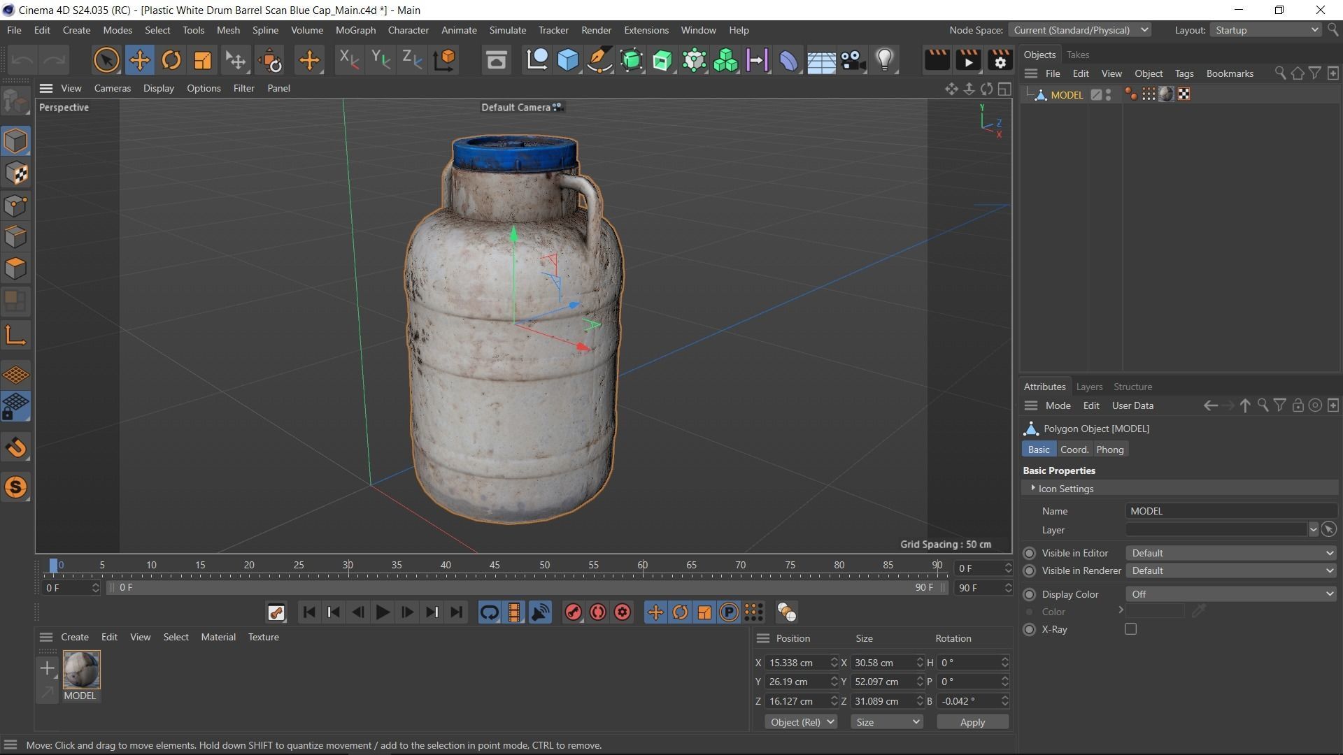 Plastic Drum Blue Cap Scan Low-poly 3D model_34