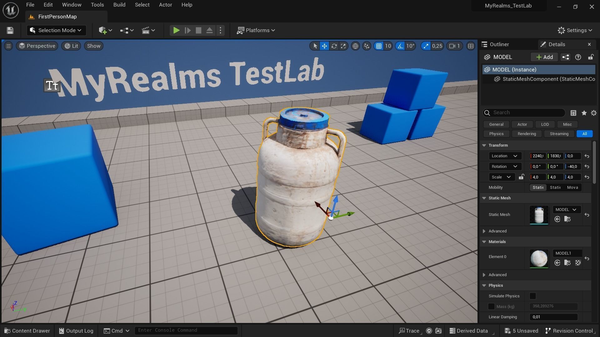 Plastic Drum Blue Cap Scan Low-poly 3D model_36